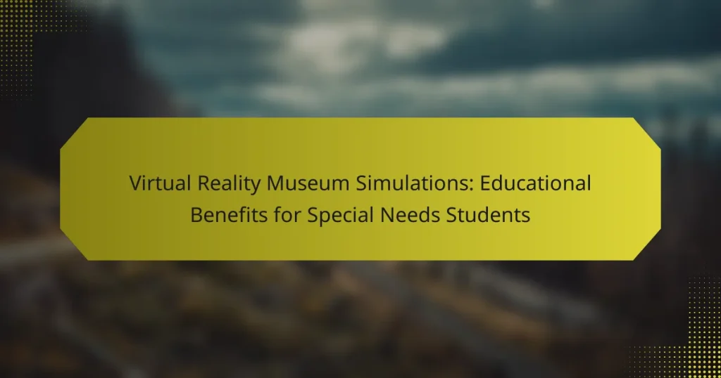Virtual Reality Museum Simulations: Educational Benefits for Special Needs Students