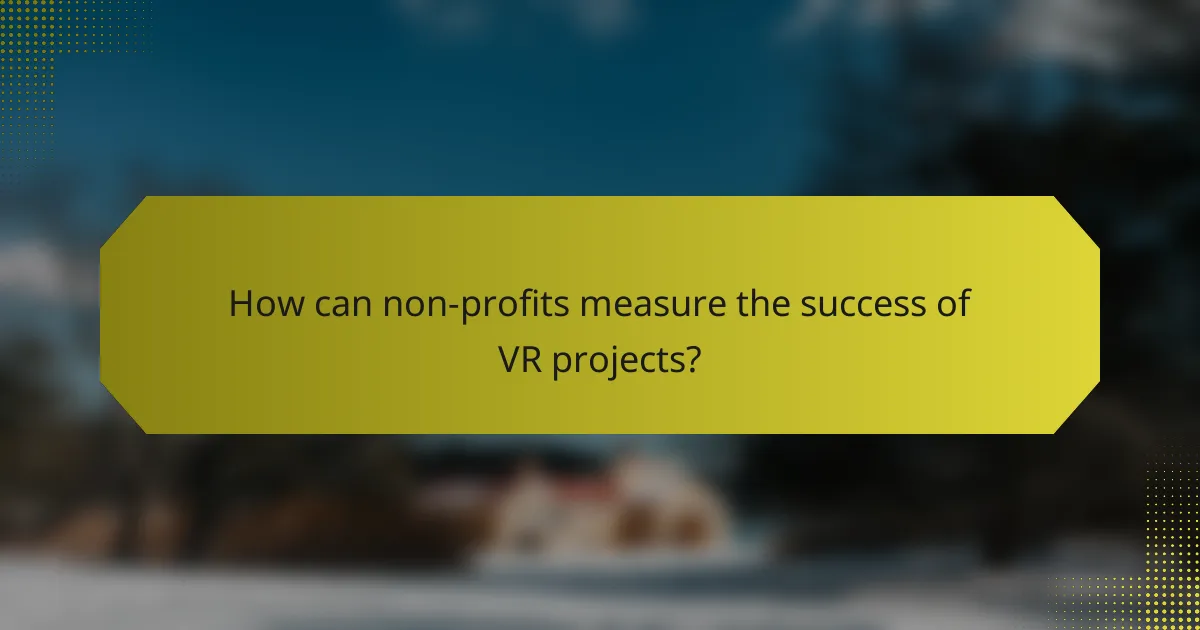 How can non-profits measure the success of VR projects?