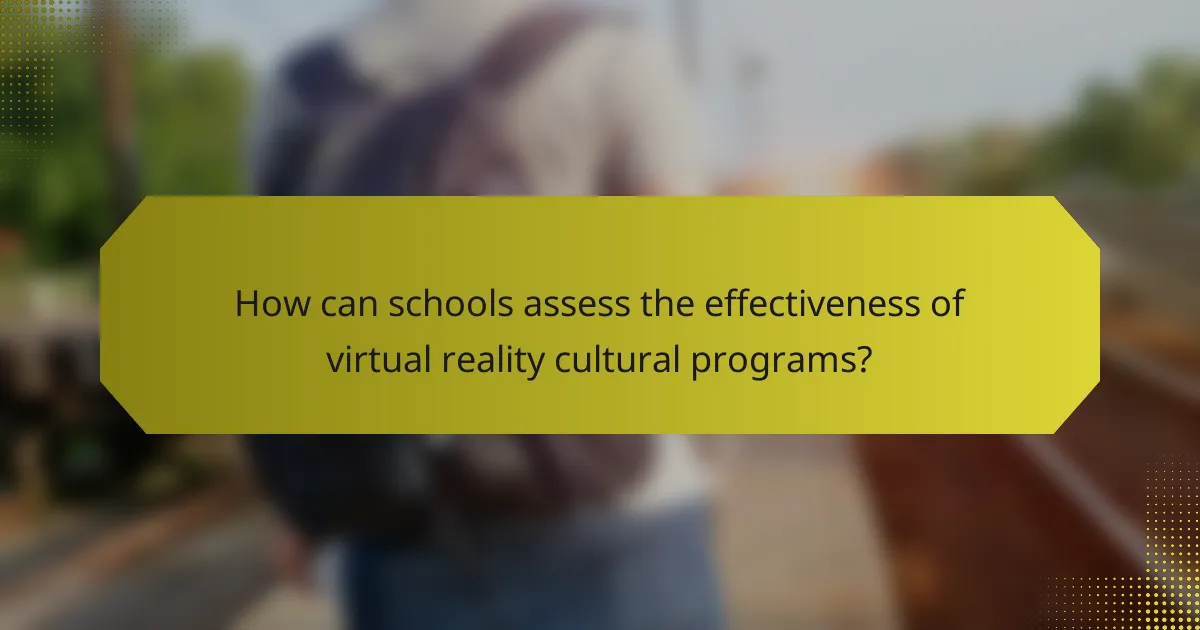 How can schools assess the effectiveness of virtual reality cultural programs?